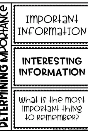 Determine Important Information Interactive Notebook