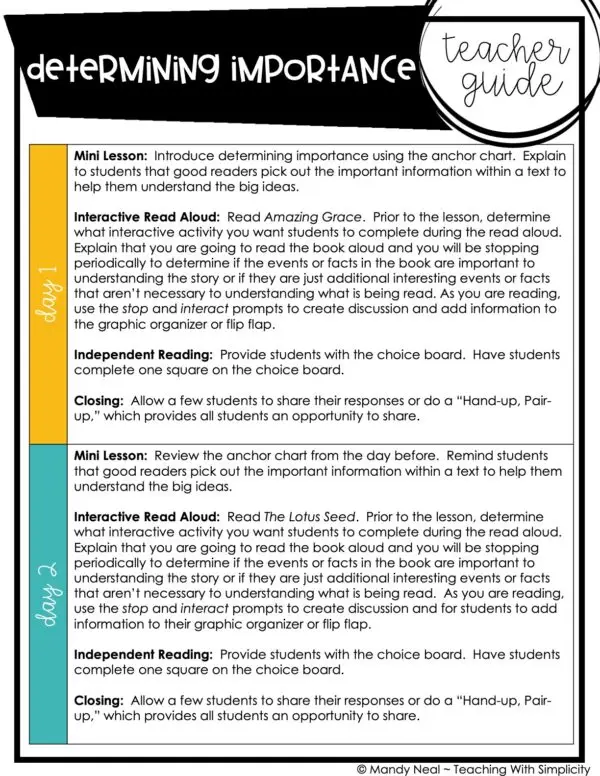 Determine Importance Teacher Guide