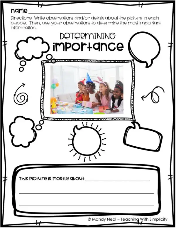 Determine Important Information Picture Prompts