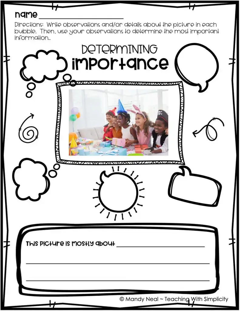 Determine Important Information Picture Prompts