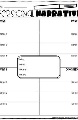 Personal Narrative Graphic Organizer 3