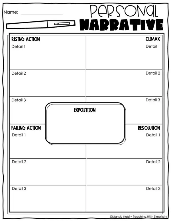 Personal Narrative Graphic Organizer 4