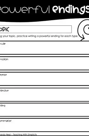 Powerful Endings Graphic Organizer 1