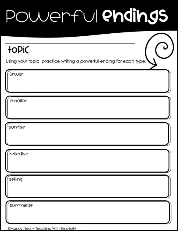 Powerful Endings Graphic Organizer 1