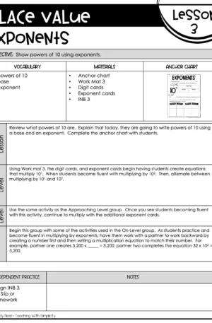 5th Grade Place Value - Exponents Lesson 3