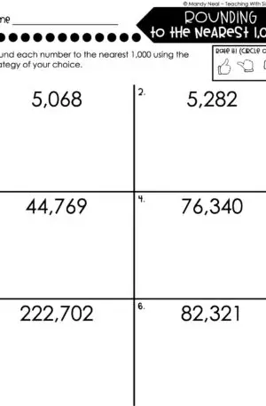 4th Grade Place Value - Rounding Using Place Value Homework 2