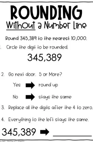 4th Grade Place Value - Rounding Using Place Value Anchor Chart