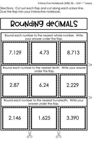 5th Grade Place Value - Rounding Decimals Interactive Notebook