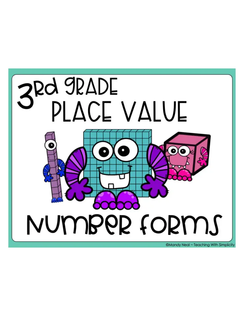 3rd Grade Number Forms Math Center