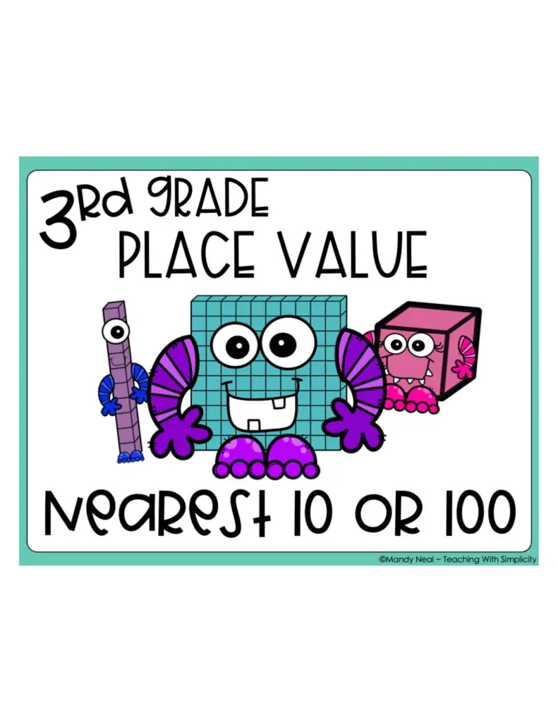 3rd Grade Rounding Nearest 10 or 100 Math Center