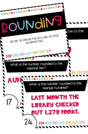 3rd Grade Rounding Task Cards (Printable)