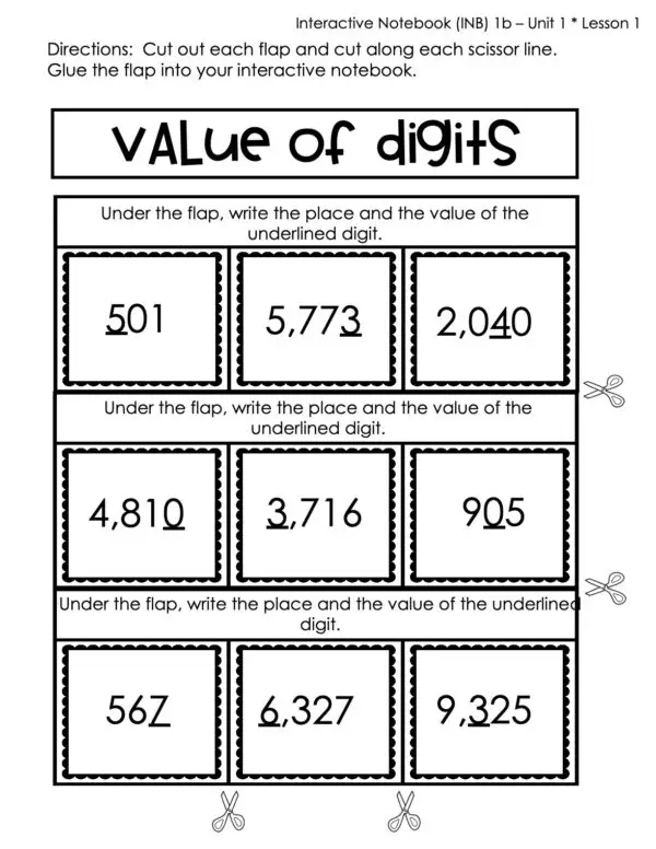 3rd Grade Place Value Interactive Notebook 2