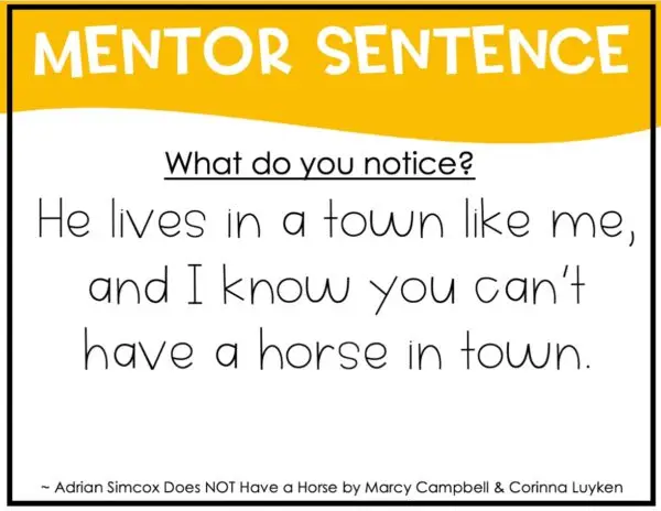 4th and 5th Grade Compound Sentences Mentor Sentence (projectable)