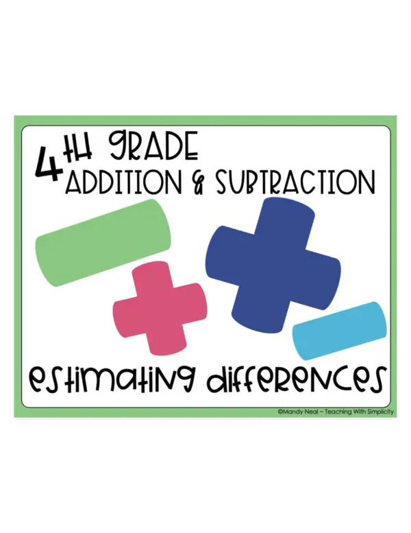 4th Grade Addition and Subtraction - Estimating Differences Math Center