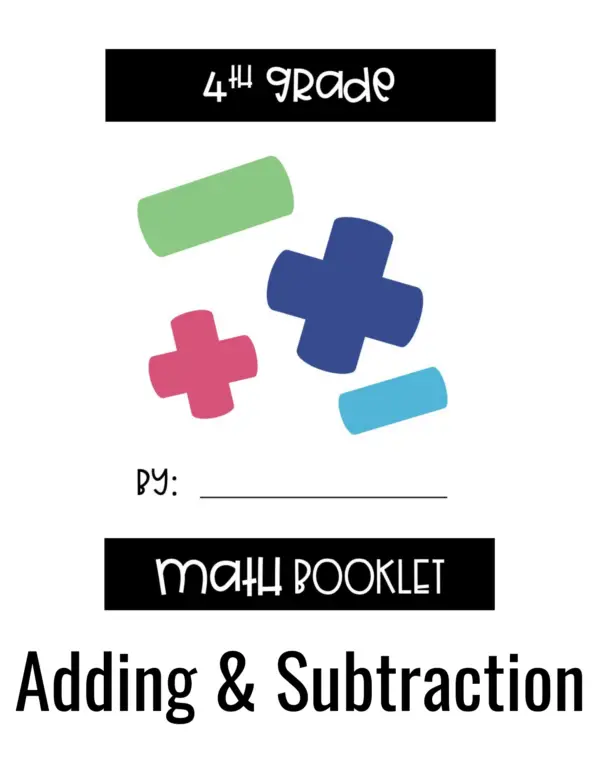 4th Grade Addition and Subtraction Math Centers - Booklet and Answer Key