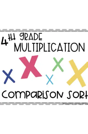 4th Grade Multiplication – Comparison Sort Math Center