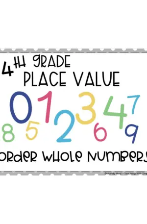 4th Grade Order Whole Numbers Math Center