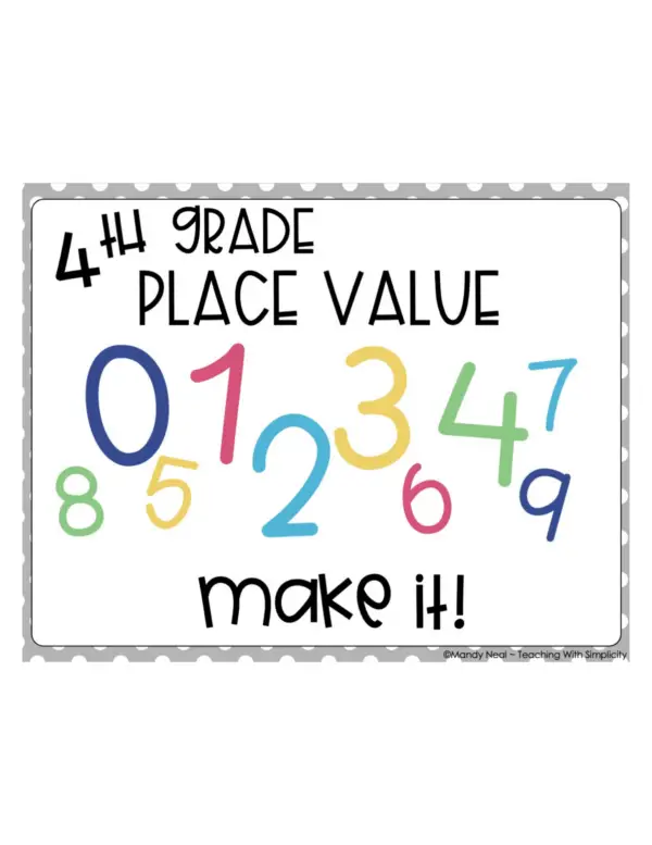 4th Grade Place Value Center Make It