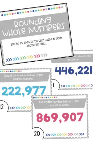 4th Grade Rounding Task Cards (Printable)