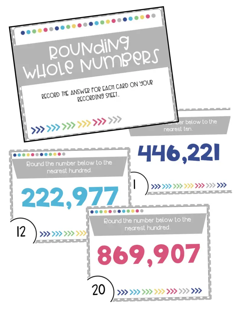 4th Grade Rounding Task Cards (Printable)