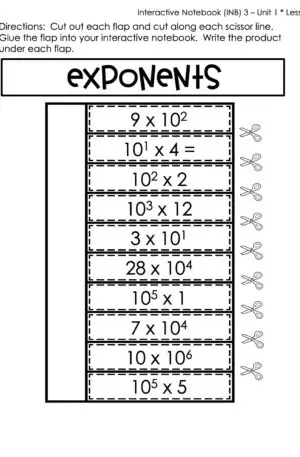 5th Grade Place Value - Exponents Interactive Notebook