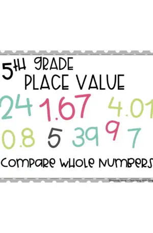 5th Grade Compare Whole Numbers Center