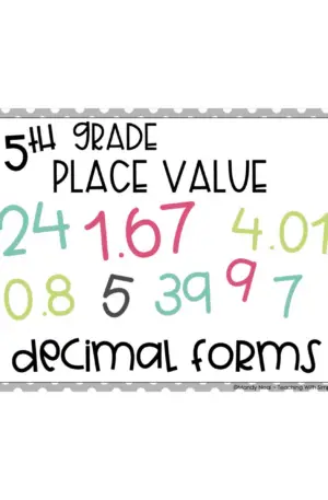 5th Grade Decimal Forms Center