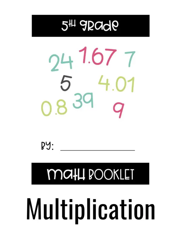 5th Grade Multiplication Centers – Math Booklet and Answer Key