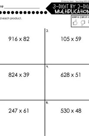 5th Grade Multiplication – 3-Digit by 2-Digit Multiplication Worksheet 2