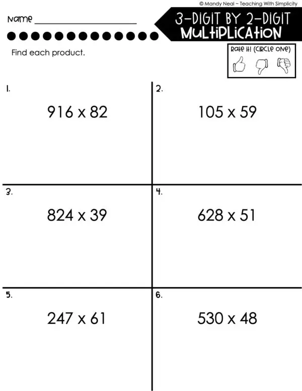 5th Grade Multiplication – 3-Digit by 2-Digit Multiplication Worksheet 2