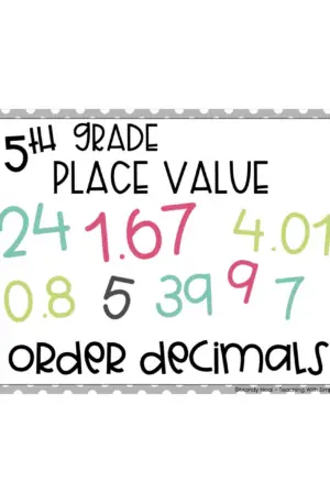 5th Grade Ordering Decimals Center