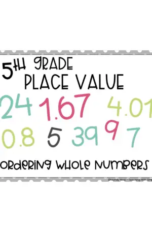 5th Grade Ordering Whole Numbers Center