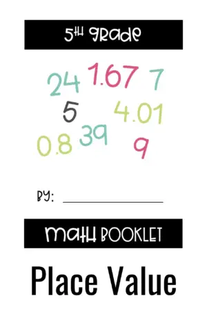 5th Grade Place Value Math Centers Recording Book and Answer Key