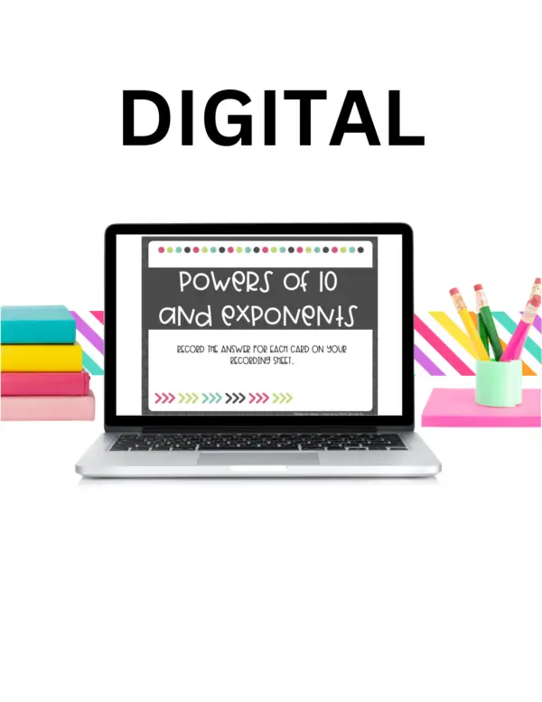 5th Grade Powers of 10 and Exponents Task Cards (Digital)