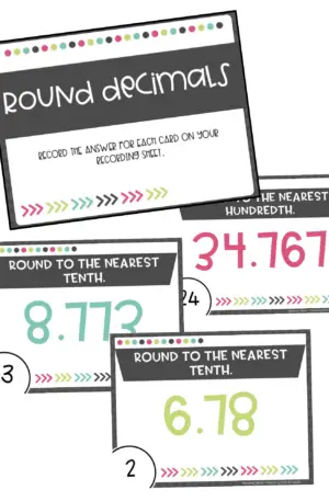 5th Grade Rounding Decimals Task Cards (Printable)