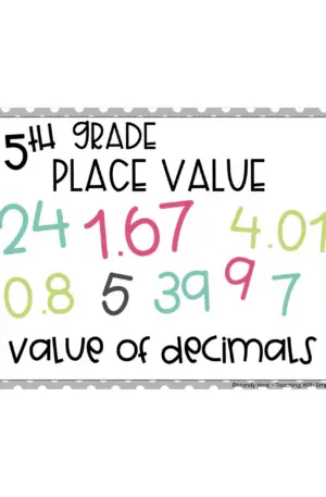 5th Grade Value of Decimals Center