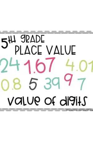 5th Grade Value of Whole Numbers Center