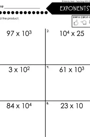 5th Grade Place Value - Exponents Homework 2