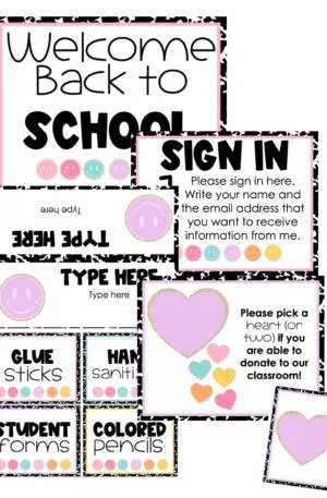 Pop of Pastel Back to School Signs