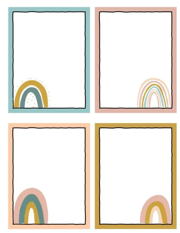 Boho Rainbow Blank Posters