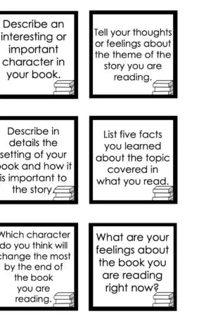 Choice Board: 3rd Nine Weeks - Reading Cards (Black and White)