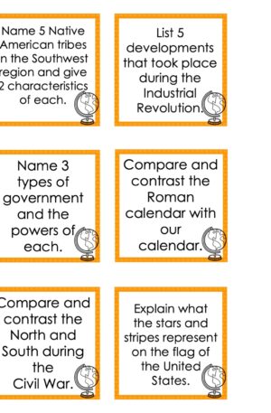 Choice Board: 4th Nine Weeks - Social Studies Cards (Color)