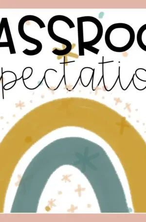 Boho Rainbow Classroom Expectations Header