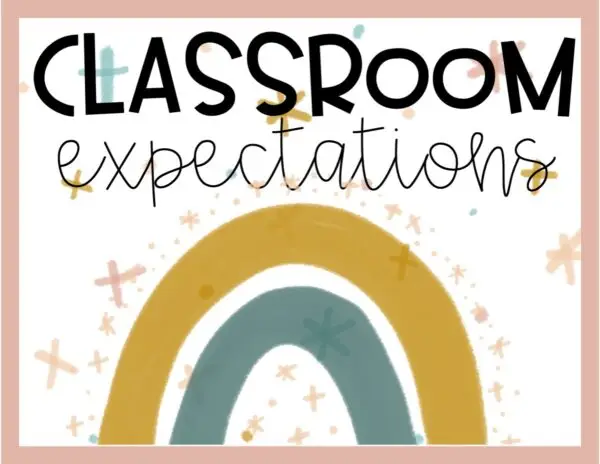 Boho Rainbow Classroom Expectations Header