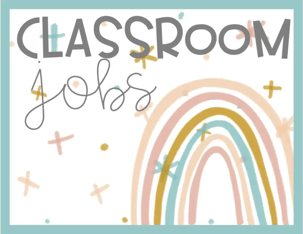 Boho Rainbow Classroom Jobs