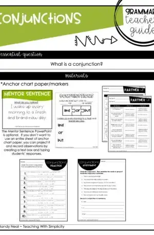 3rd Grade Conjunctions Teacher Guide