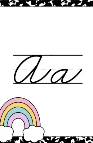 Pop of Pastel Alphabet Cursive Posters