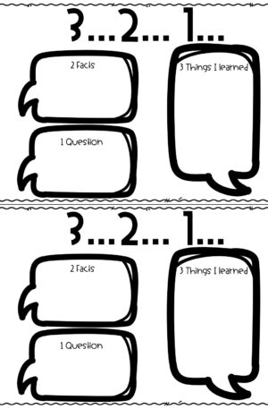 Exit Tickets for Any Lesson - "3...2...1" (Printable)