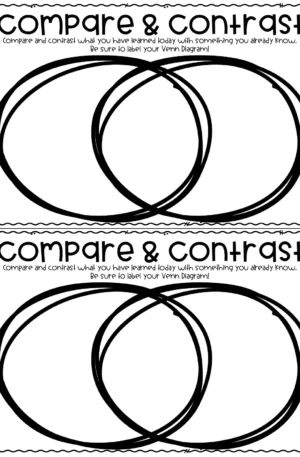 Exit Tickets for Any Lesson - "Compare and Contrast" (Printable)