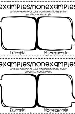 Exit Tickets for Any Lesson - "Examples and Non-Examples" (Printable)